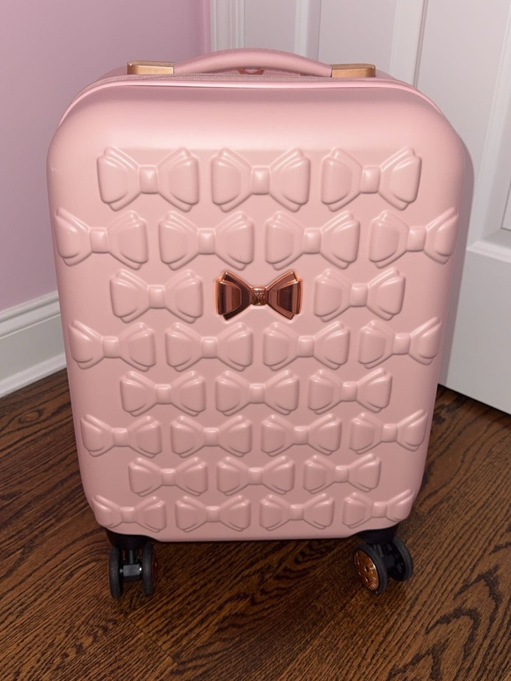 Ted Baker Pink Bow-Embellished Carry-On Suitcase